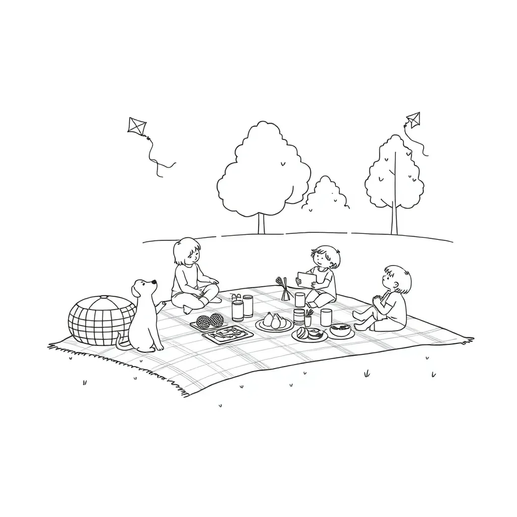 Children caring for nature illustration