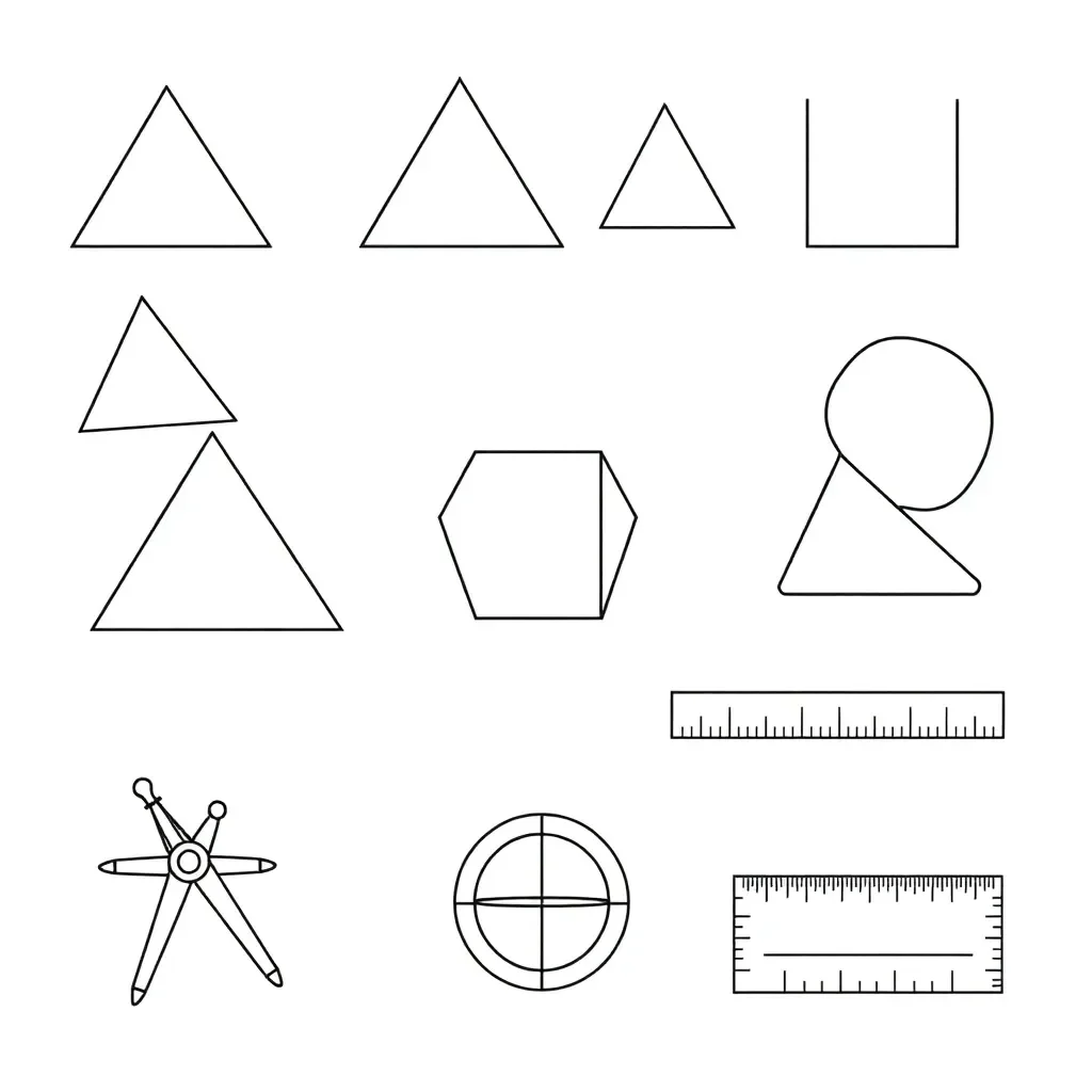 Geometric shapes and angles illustration