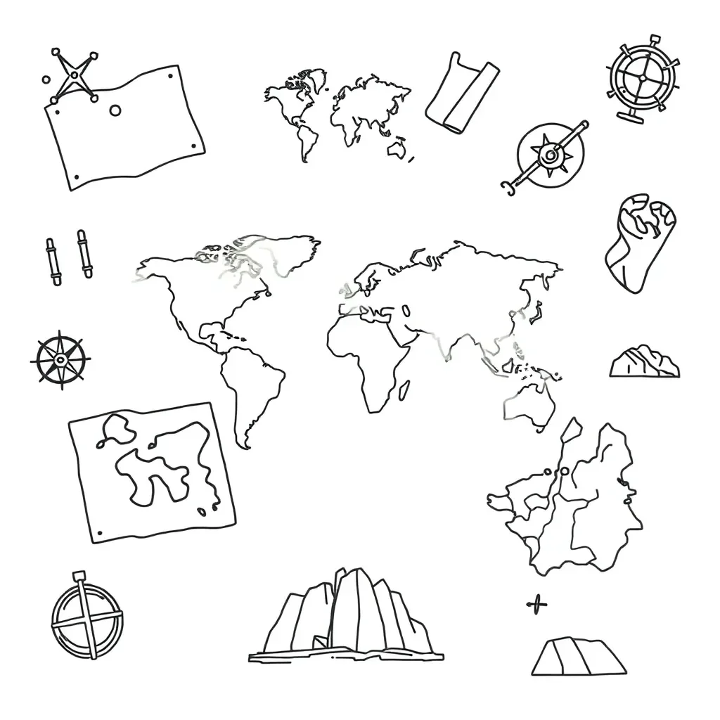 Different types of maps illustration