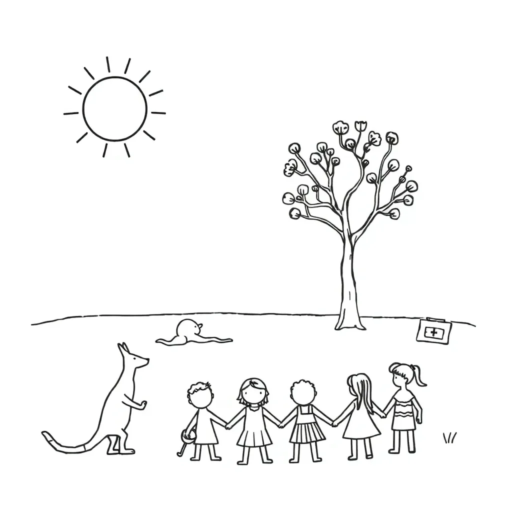Children showing friendship and respect