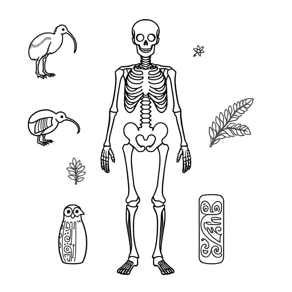 Human skeleton diagram