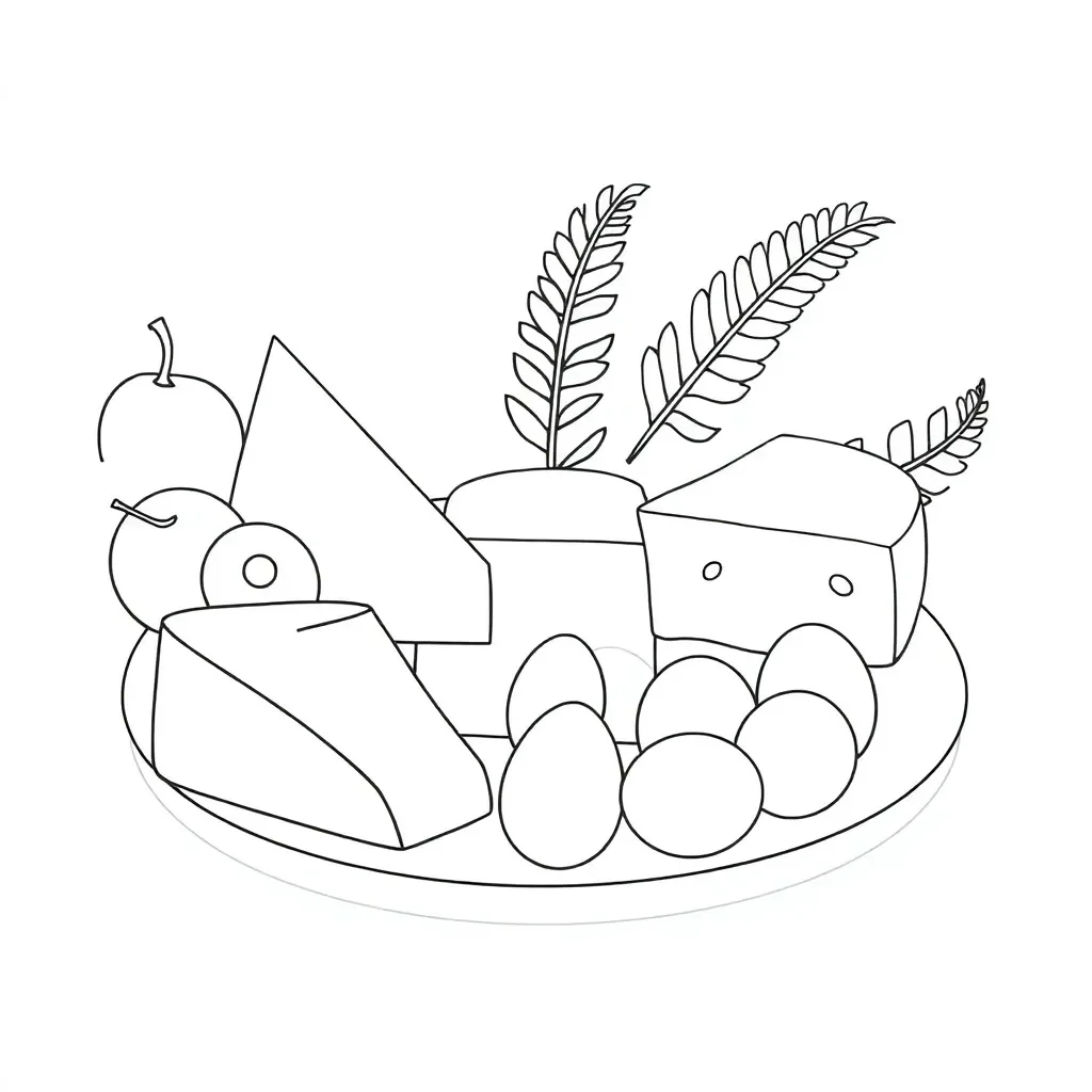 Cheese and eggs illustration