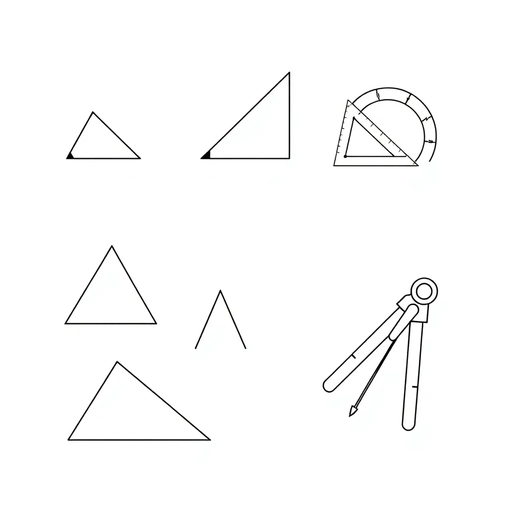 Student measuring angles with protractor