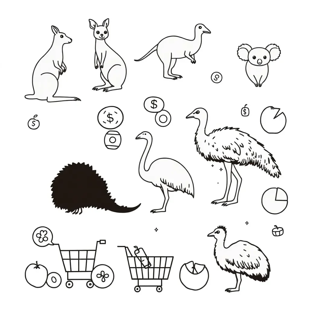 Percentage symbols and calculator illustration