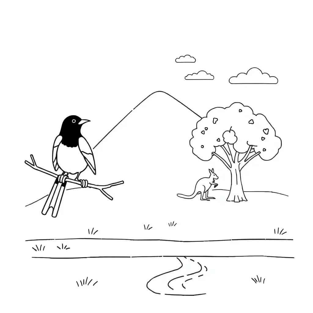 Magpie bird illustration