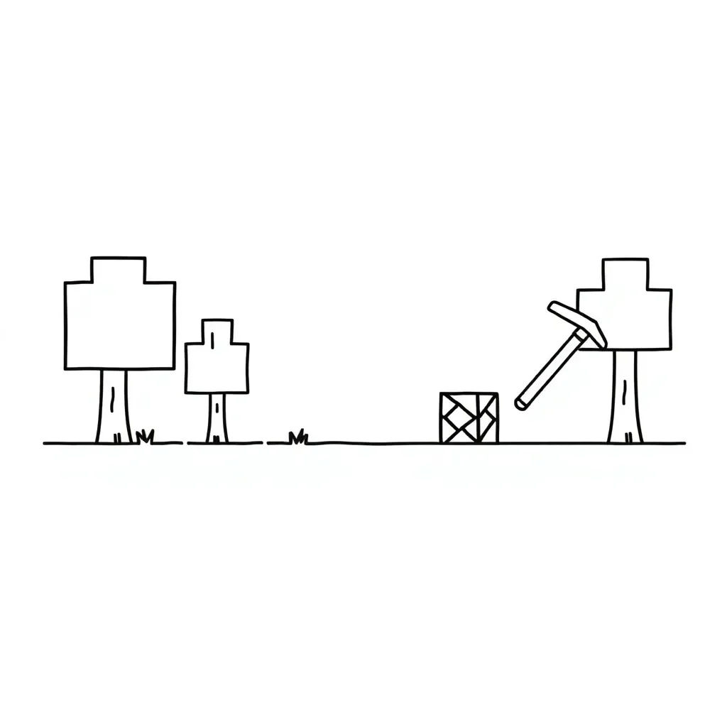 Minecraft blocks and characters
