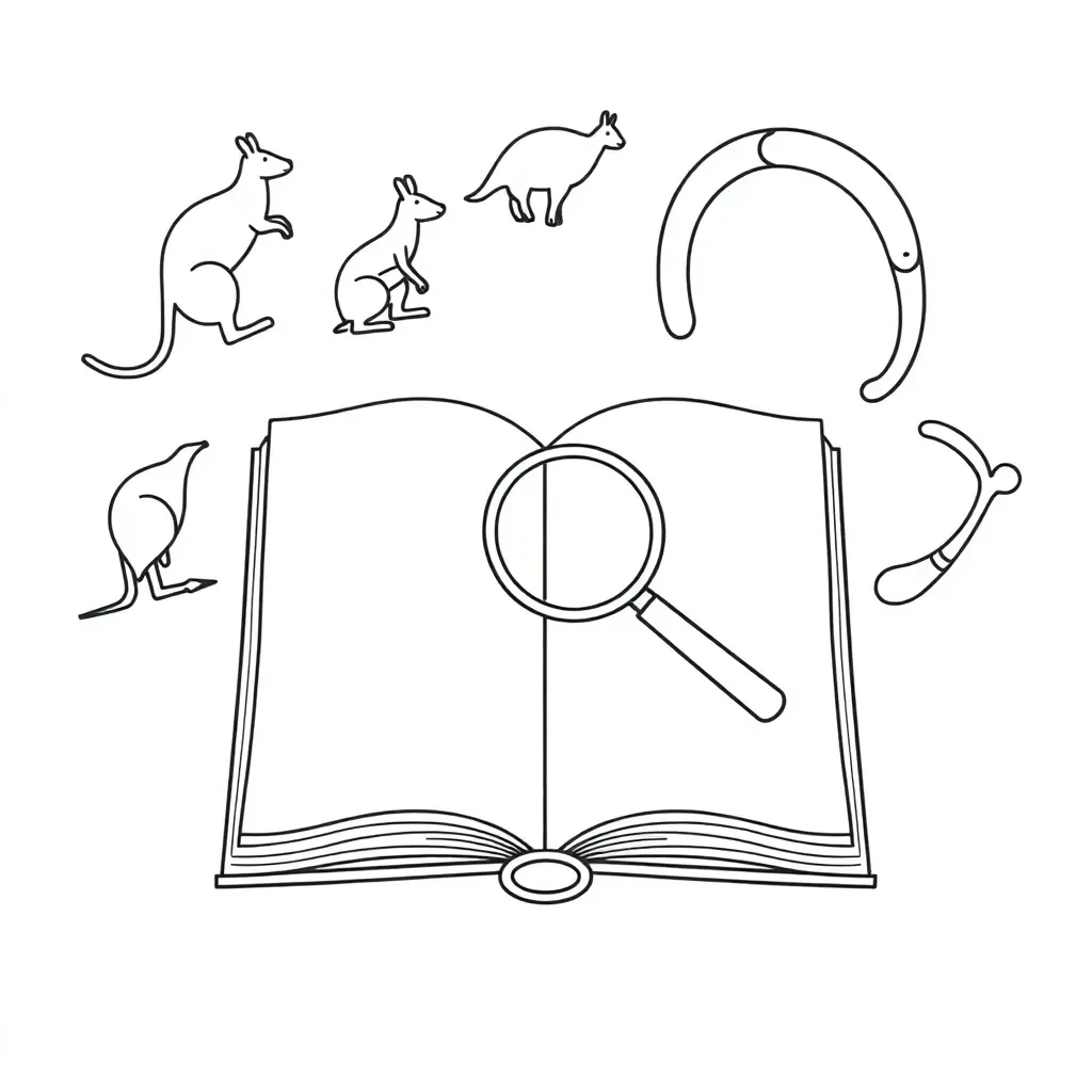 Books and magnifying glass illustration