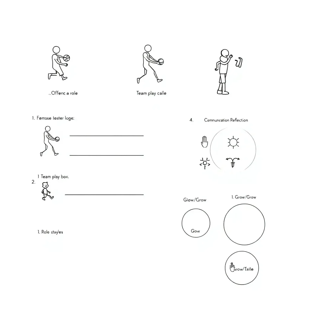 Basketball team play illustration