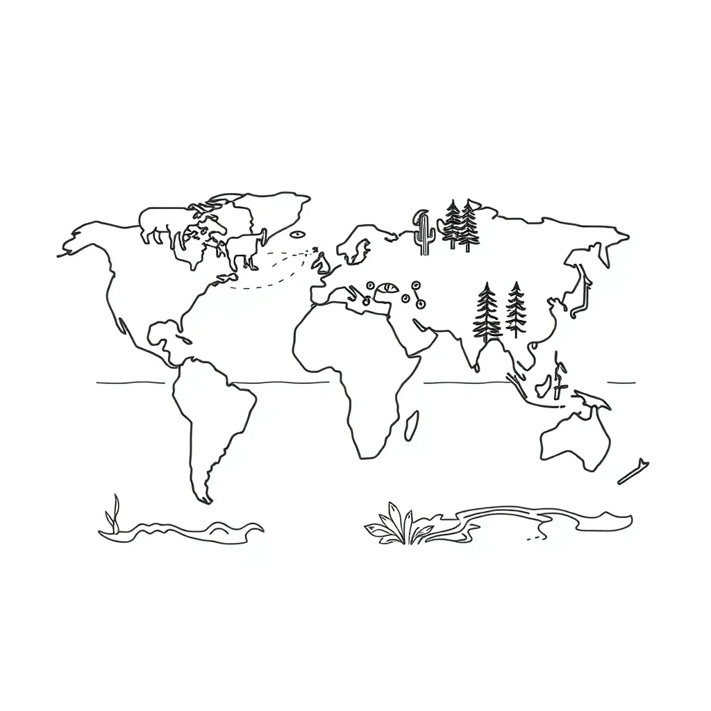 World biomes illustration