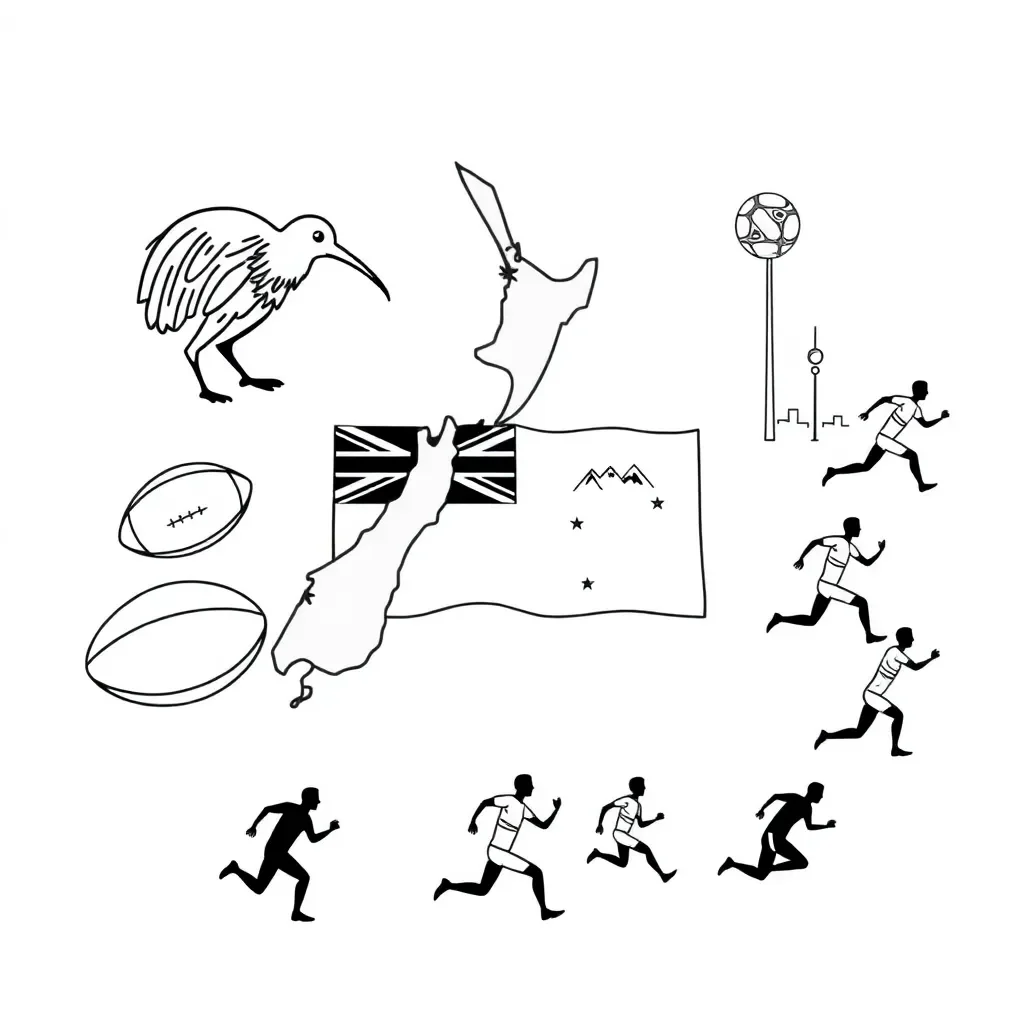 Commonwealth Games logo and athletes