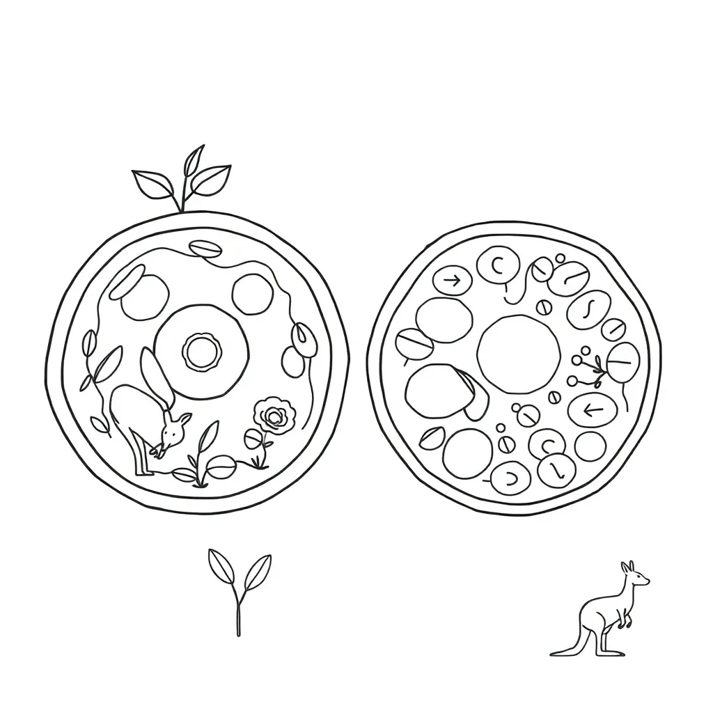 Plant and animal cell diagrams