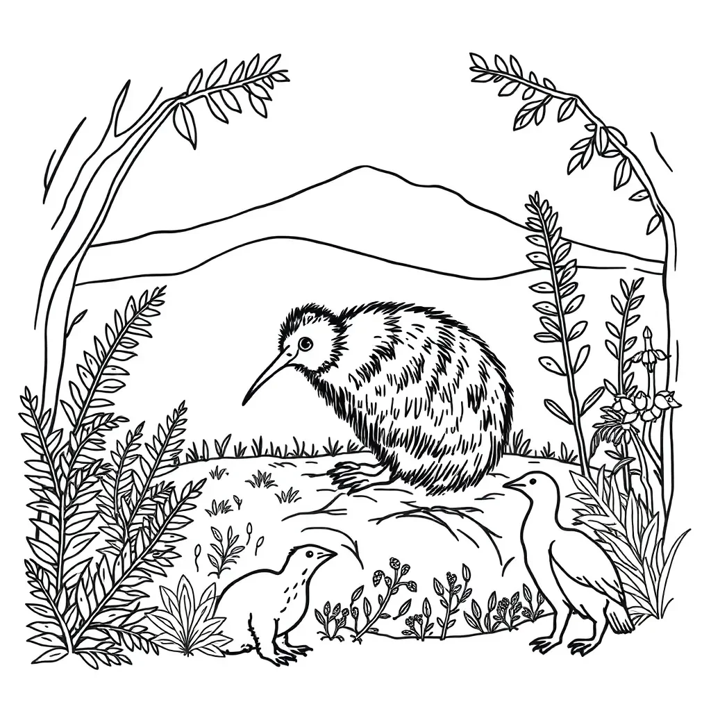 Kiwi bird illustration