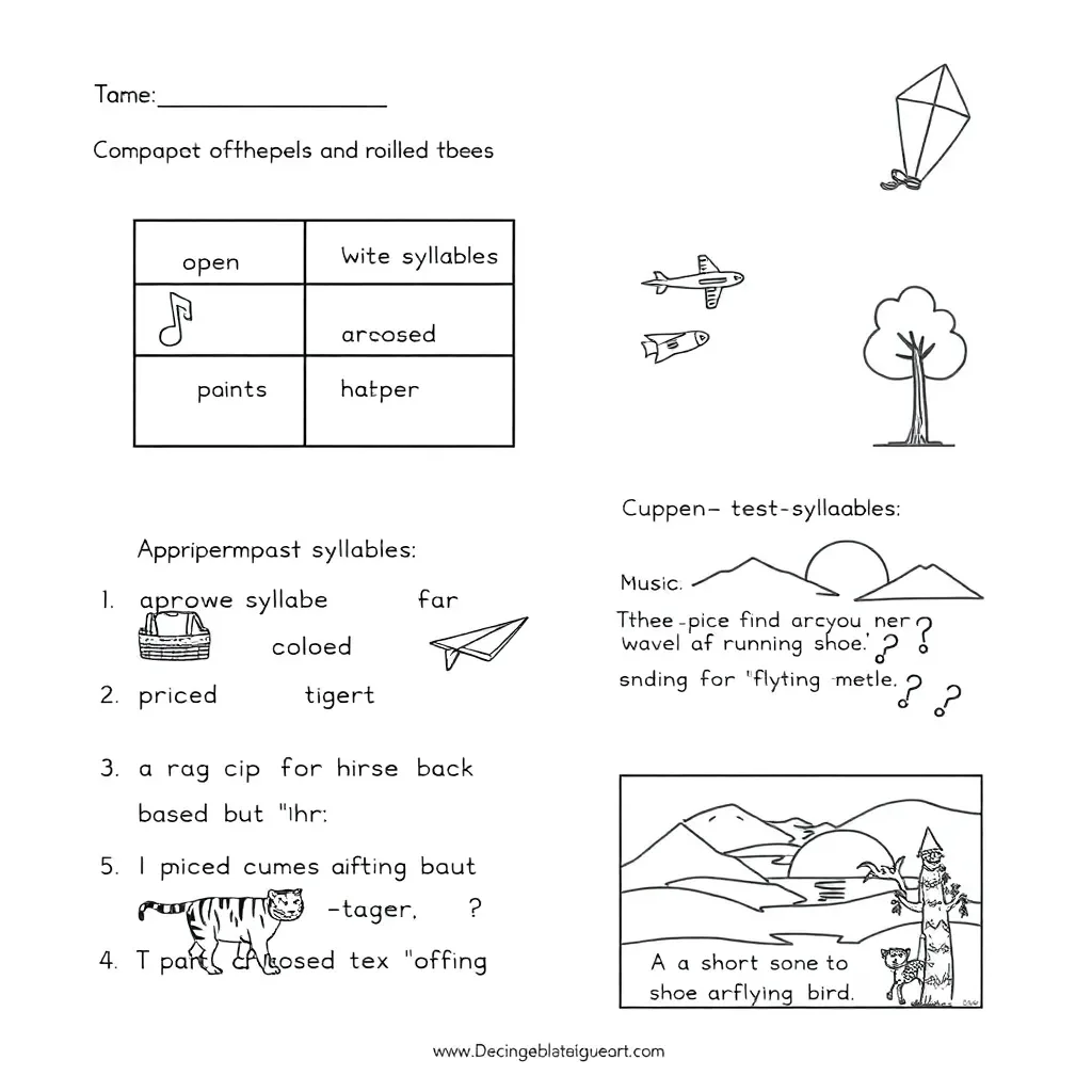 Syllables and reading adventure