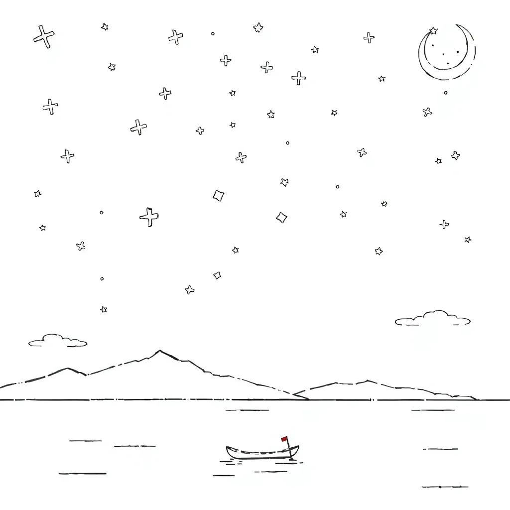 Stars and constellation patterns in the night sky