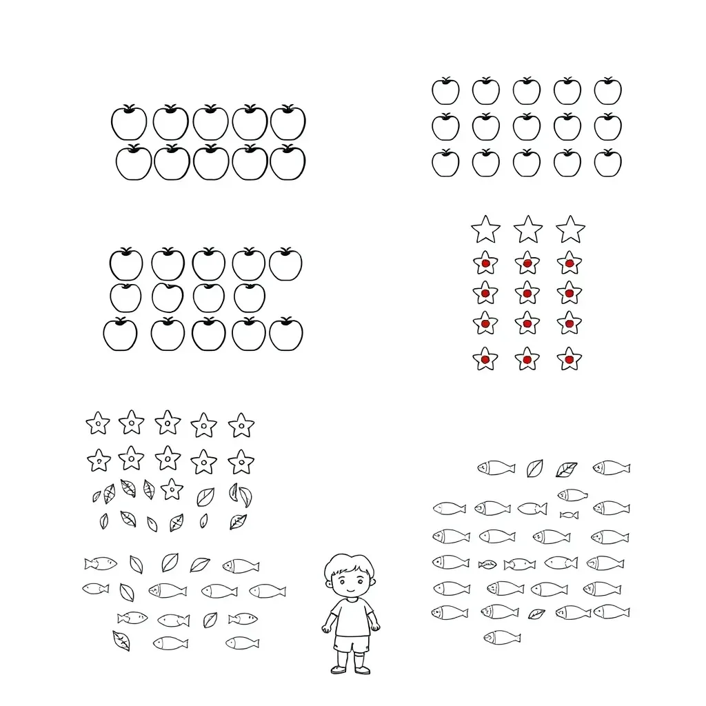 Array of dots arranged in rows and columns
