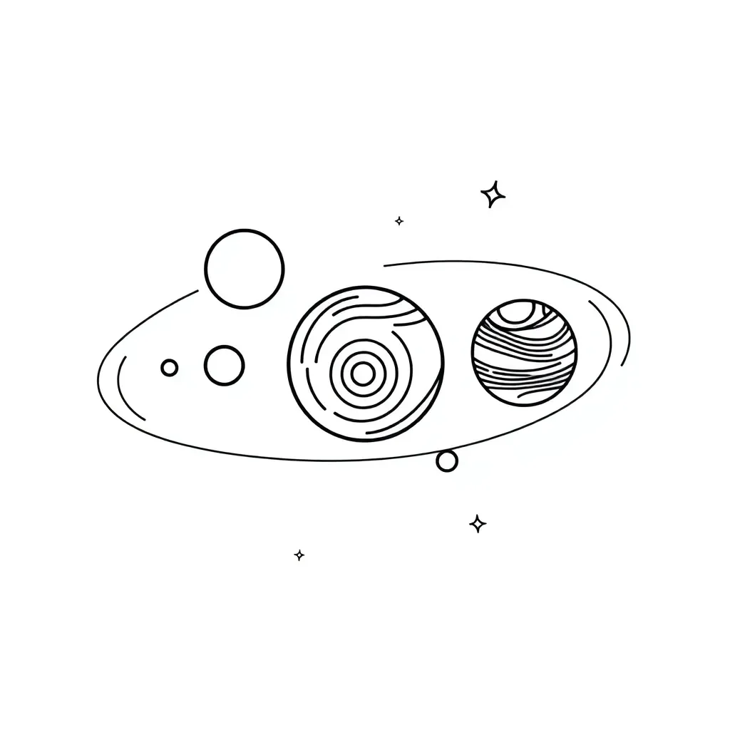 Solar System with planets orbiting the Sun