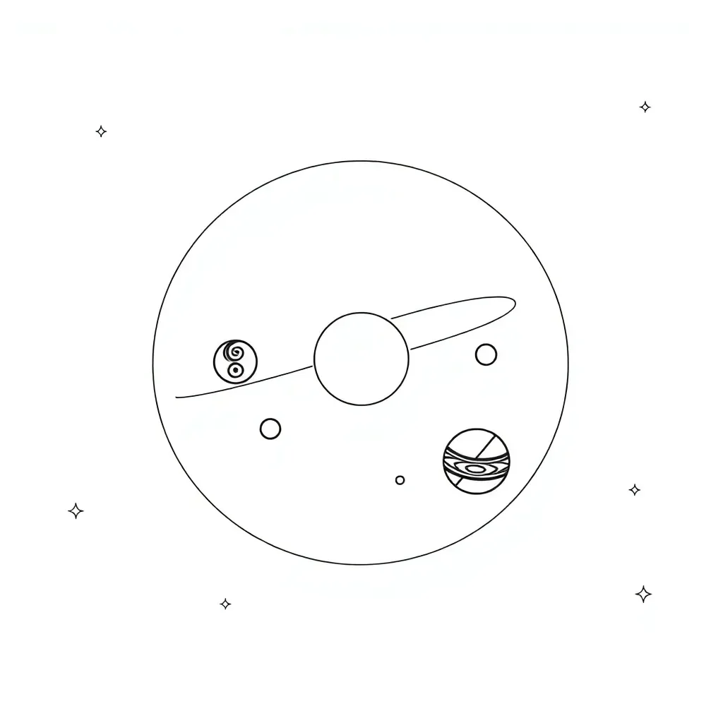 Solar system with planets in orbit around the sun