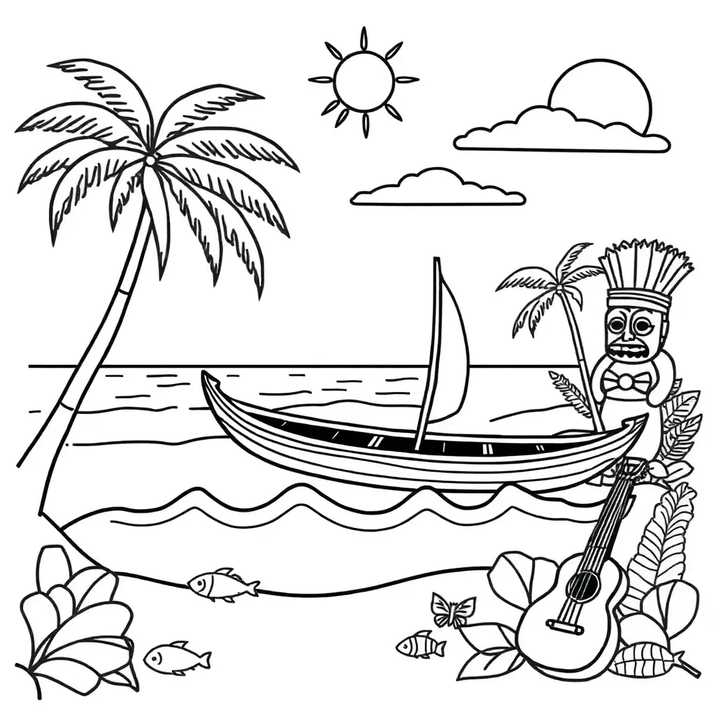 Cook Islands map and cultural symbols