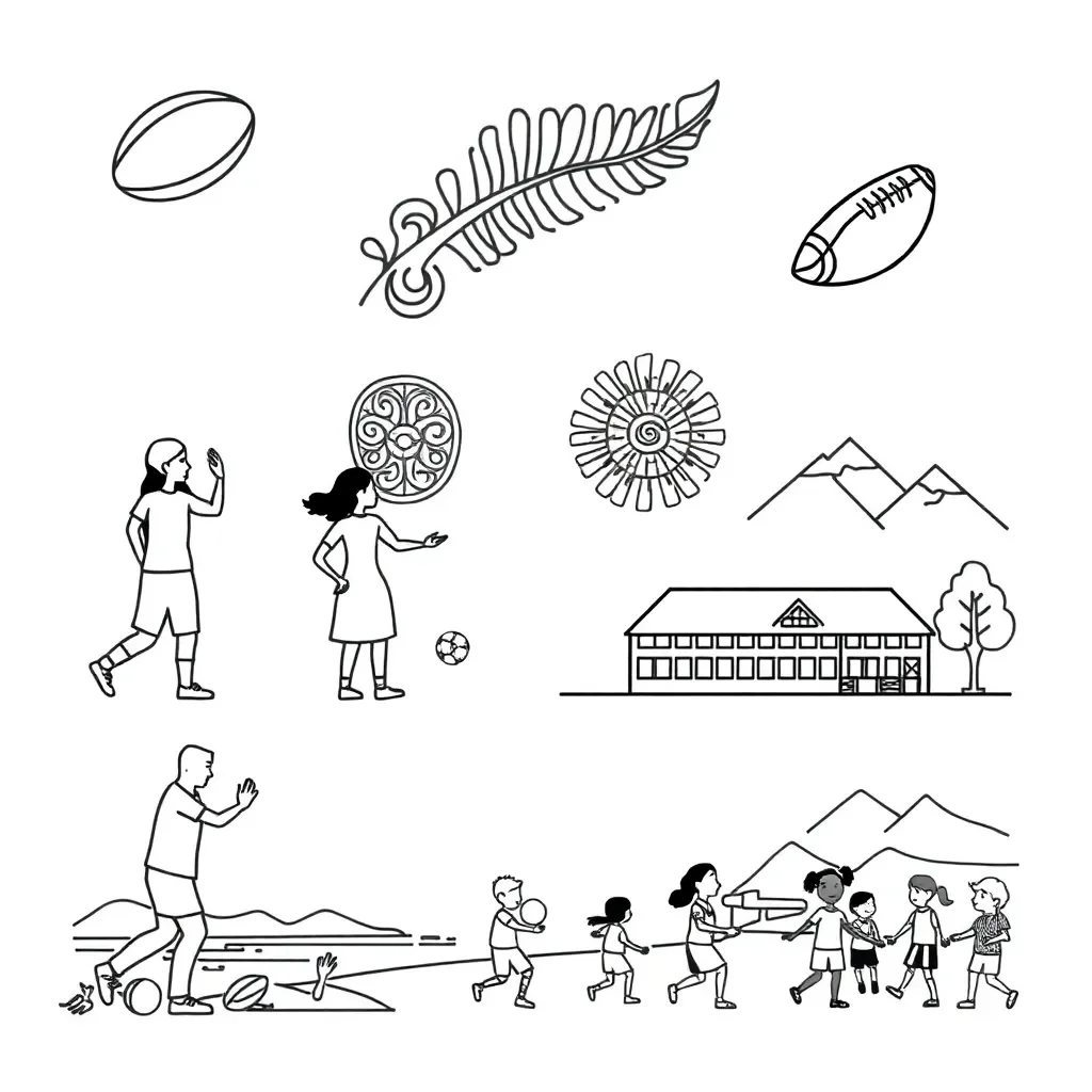 Students participating in various physical activities