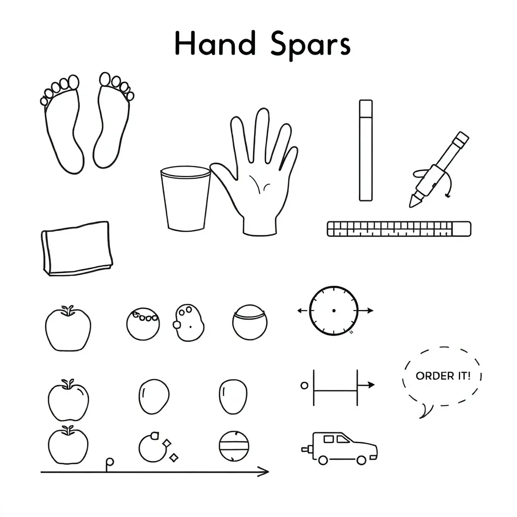 Fun measuring tools - hands, feet, cups