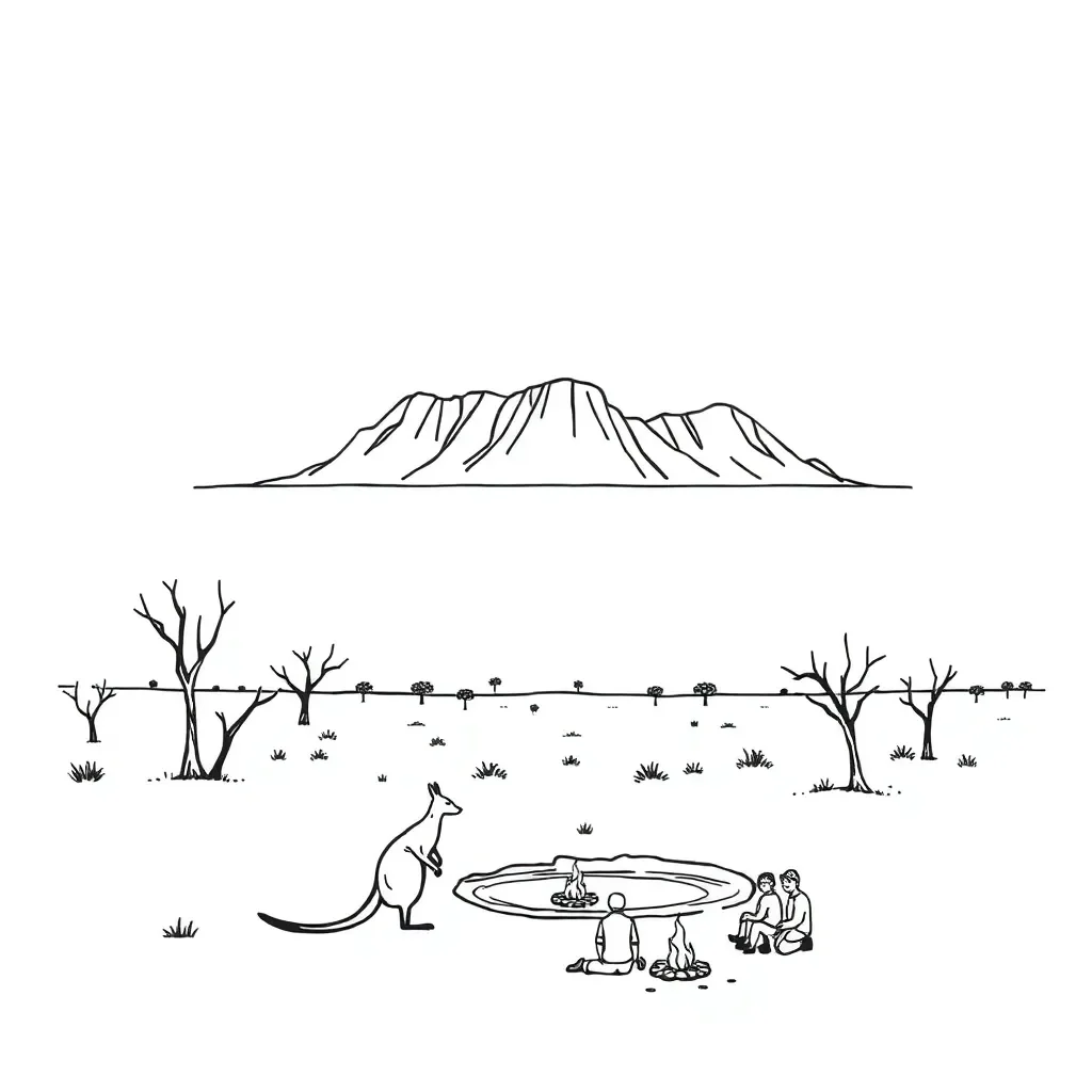 Australian outback landscape with drought imagery