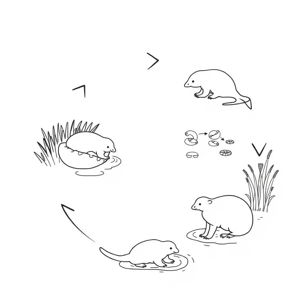 Platypus life cycle illustration