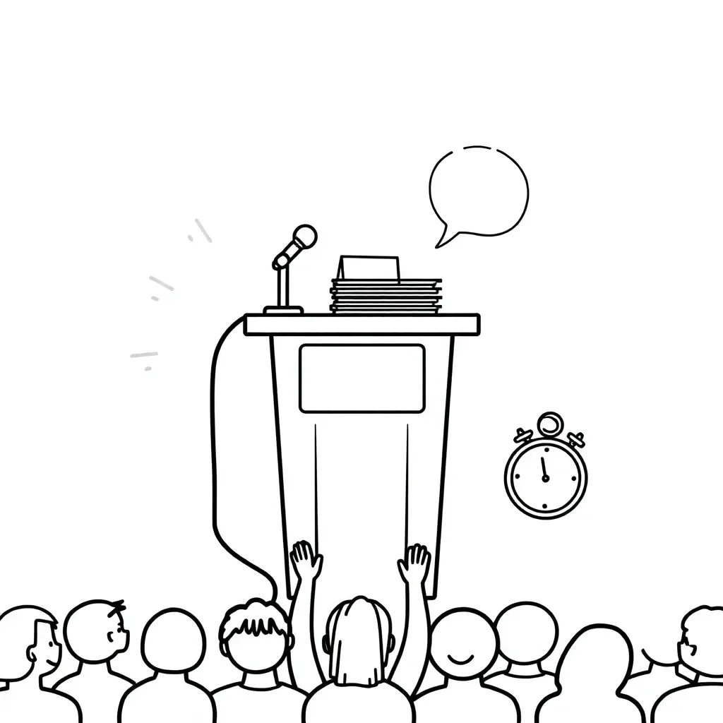 Student giving a speech