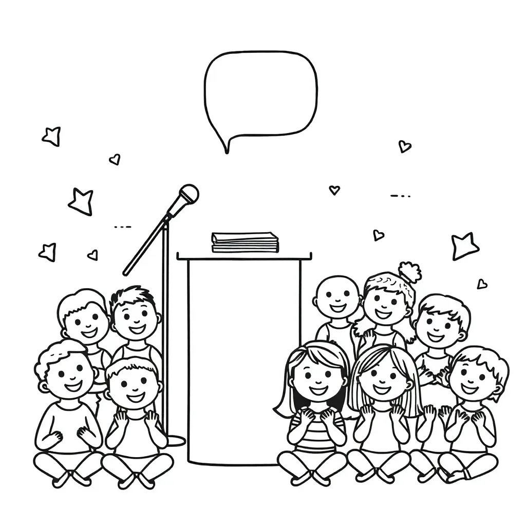 Student presenting speech