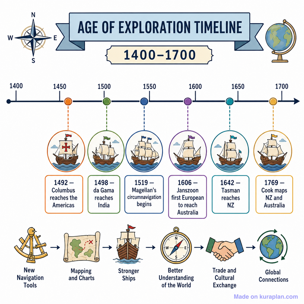 Age of Exploration Timeline (1400–1700) (detailed) — Free Printable ...