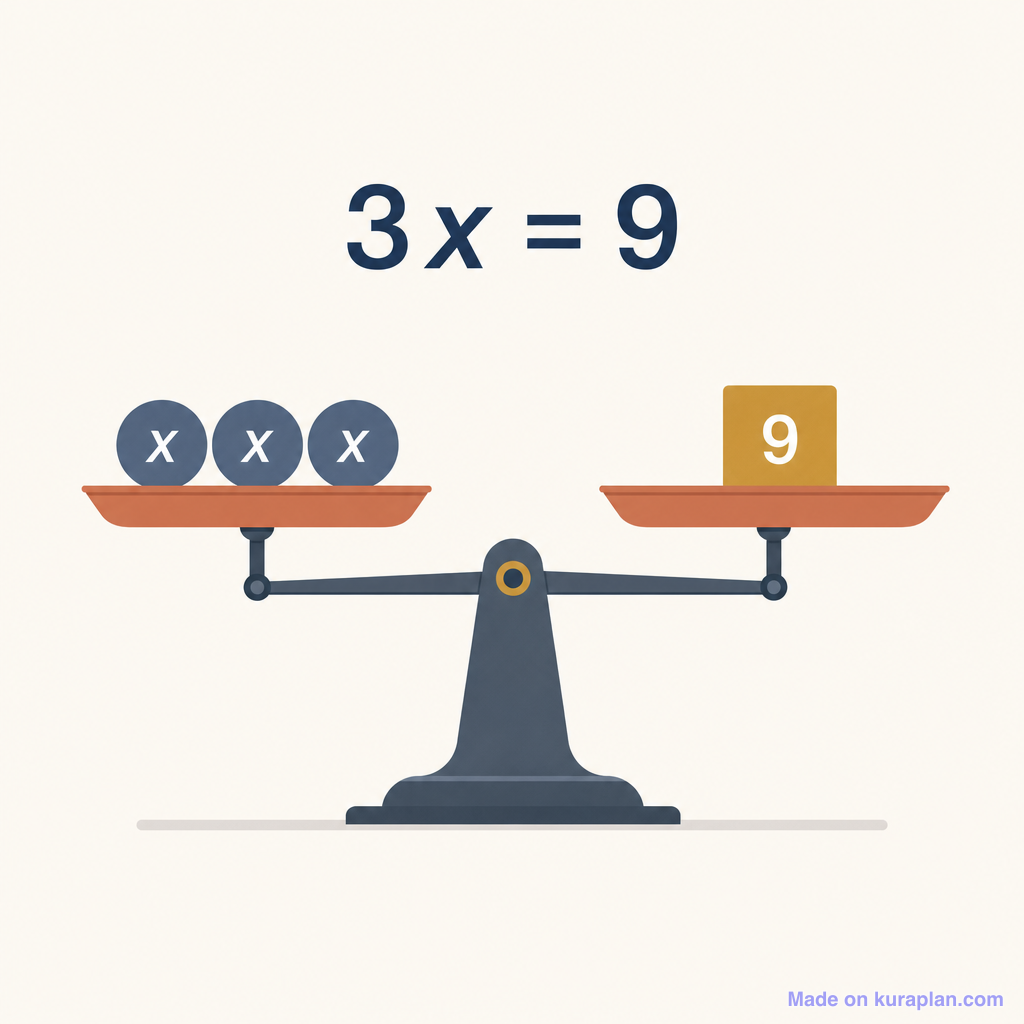 Algebraic balance scale 3x = 9 — Free Printable Diagram for Teachers ...