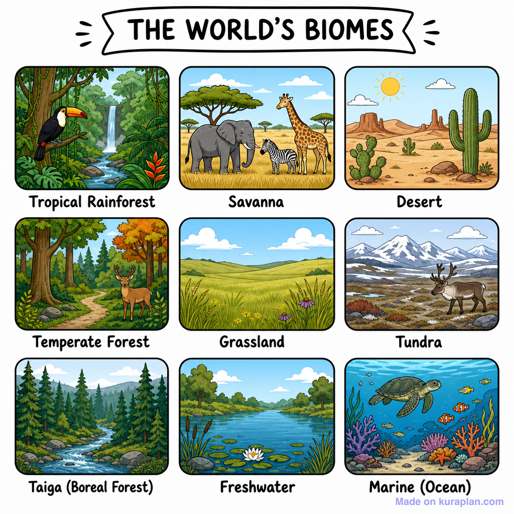 Biomes World Comparison Grid