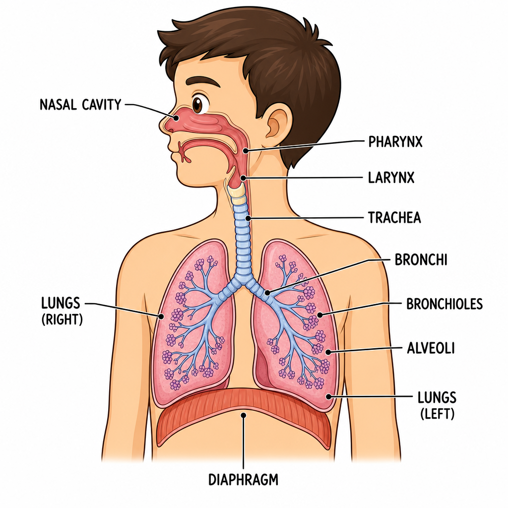 1 Schematic Of The Respiratory System 1 Download Scientific Diagram