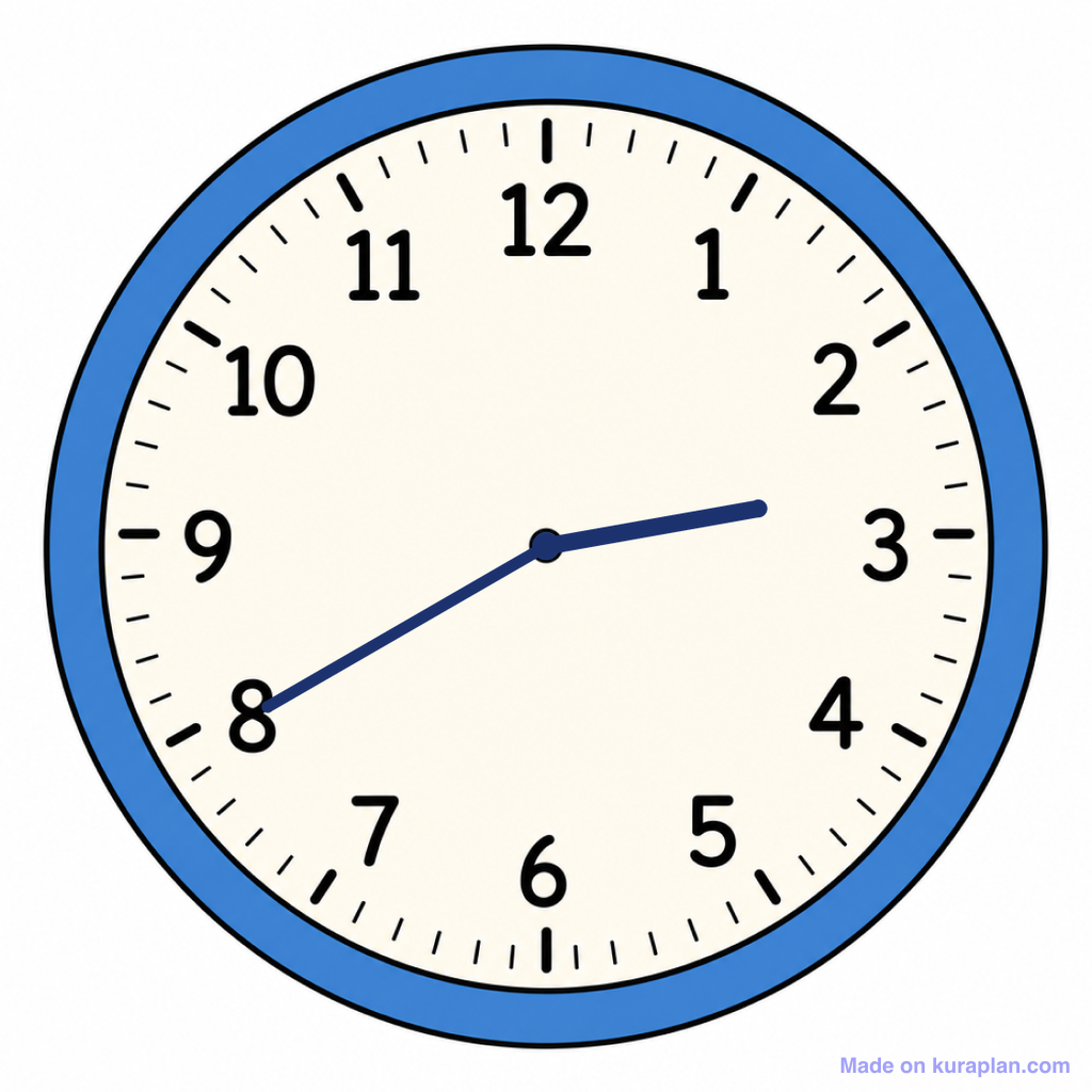 Twenty To Clock Face — 2:40 (Twenty To 3) — Free Printable Diagram for Teachers ...