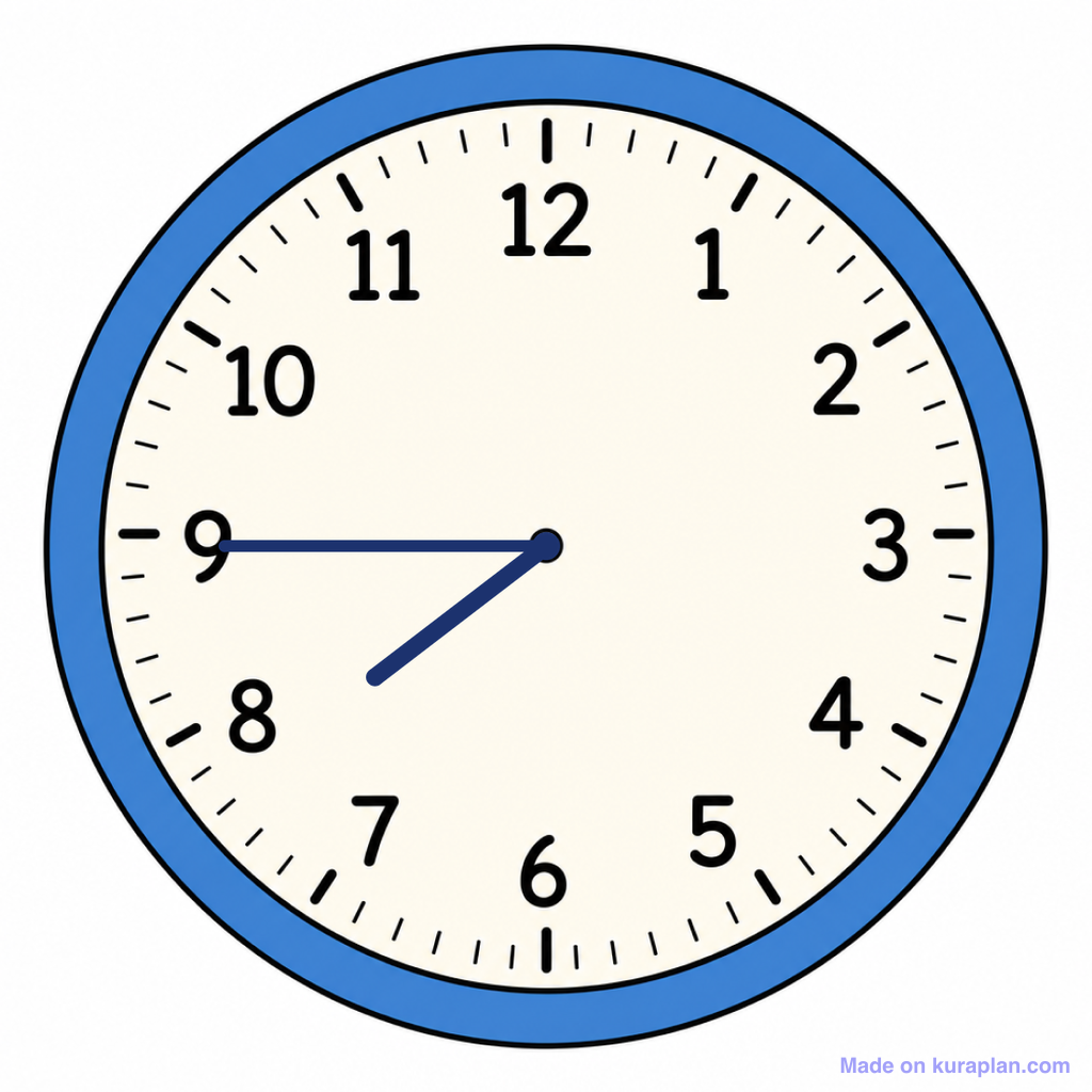 745 Clock Clock Face — 7:45 (Quarter To 8) — Free Printable Diagram for Teachers ...