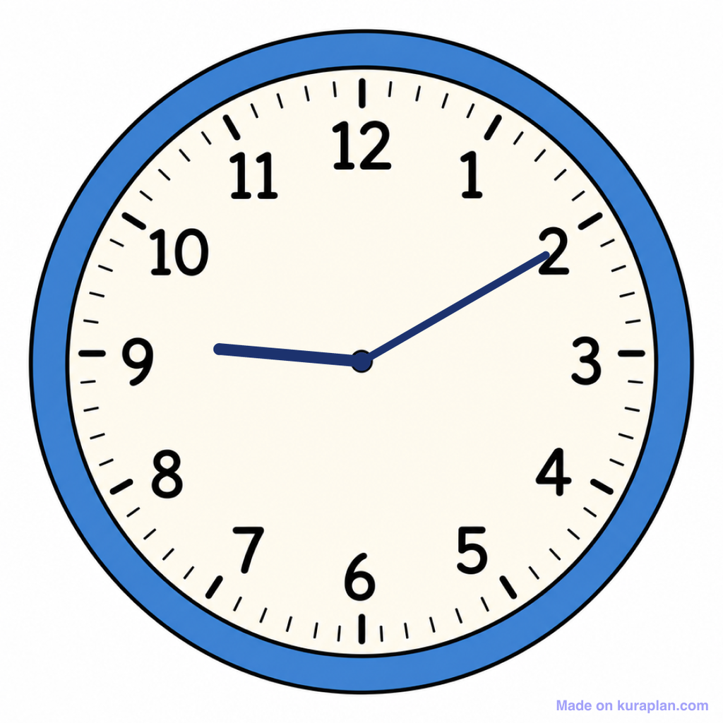 Clock Face — 9:10 (Ten Past 9) — Free Printable Diagram for Teachers ...