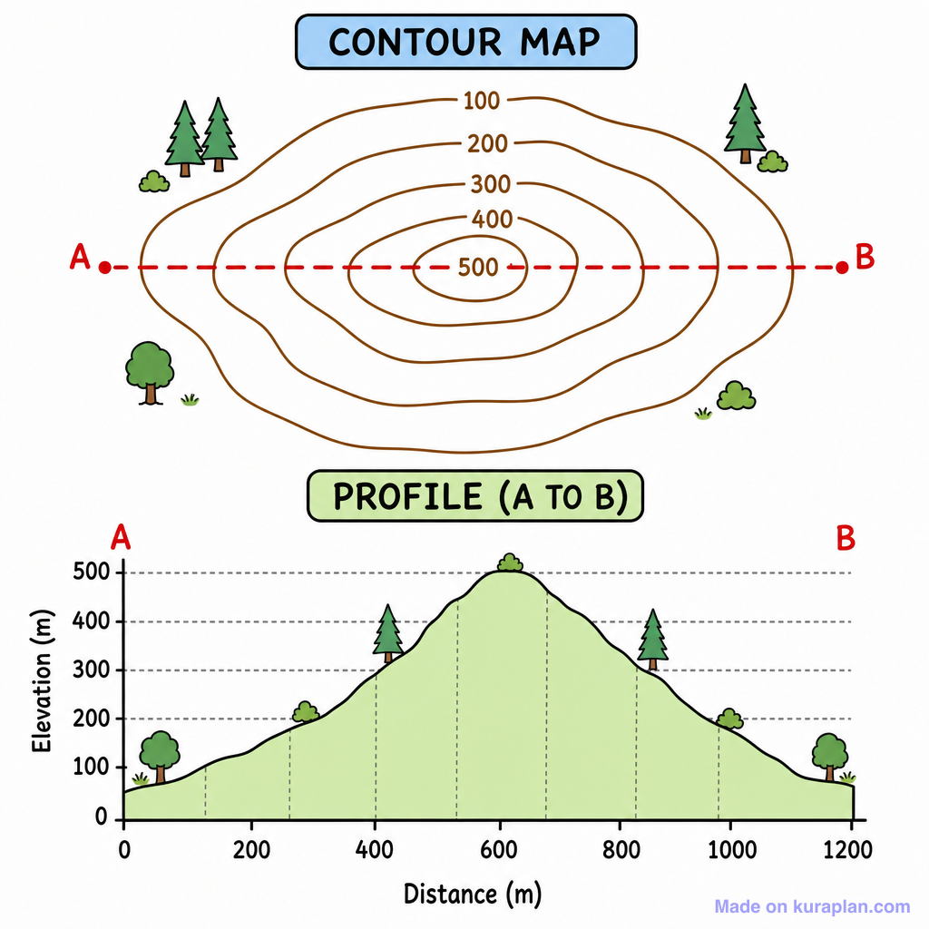Contour Cross Section Diagram — Free Printable Diagram for Teachers ...