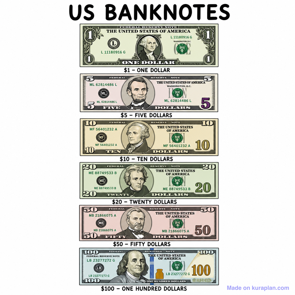 US Notes Poster — Free Printable Diagram for Teachers | Kuraplan