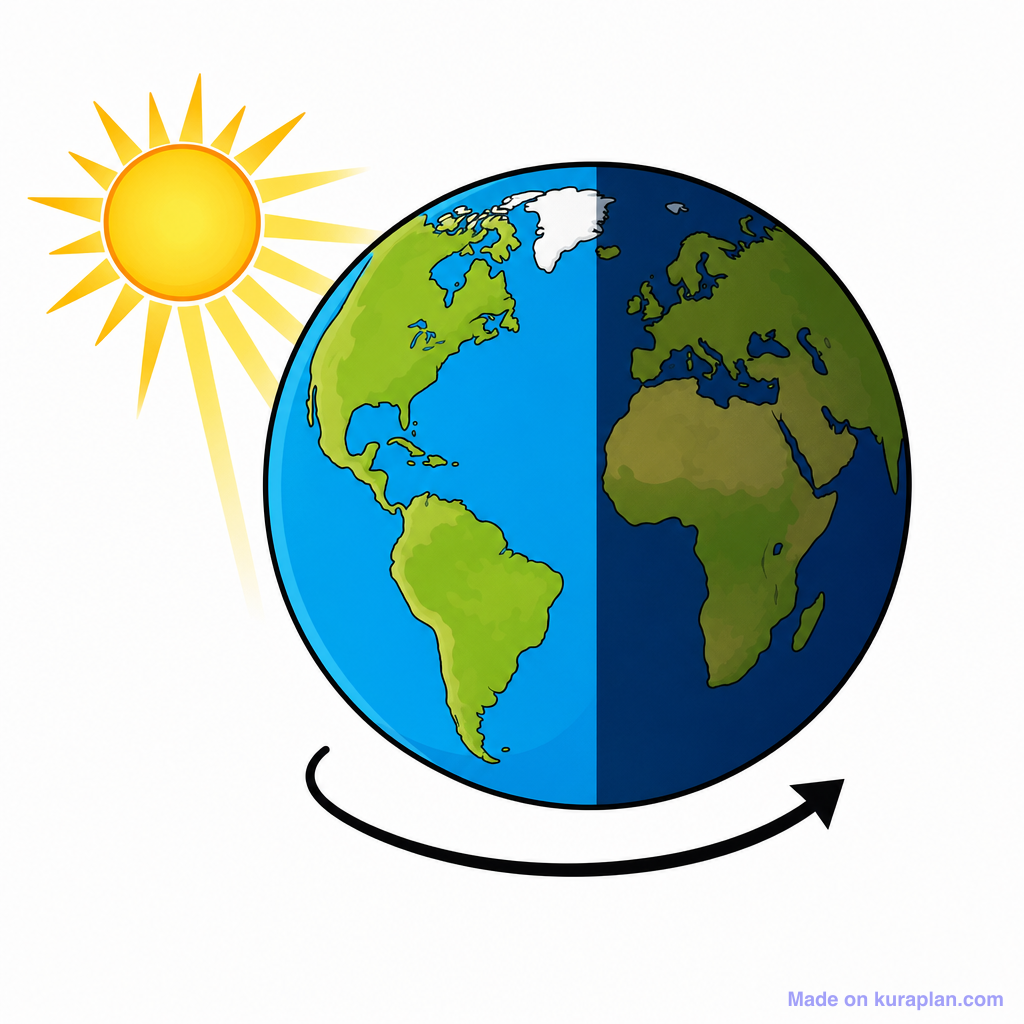 Day Rotation Day Night Rotation Diagram — Free Printable Diagram for Teachers | Kuraplan