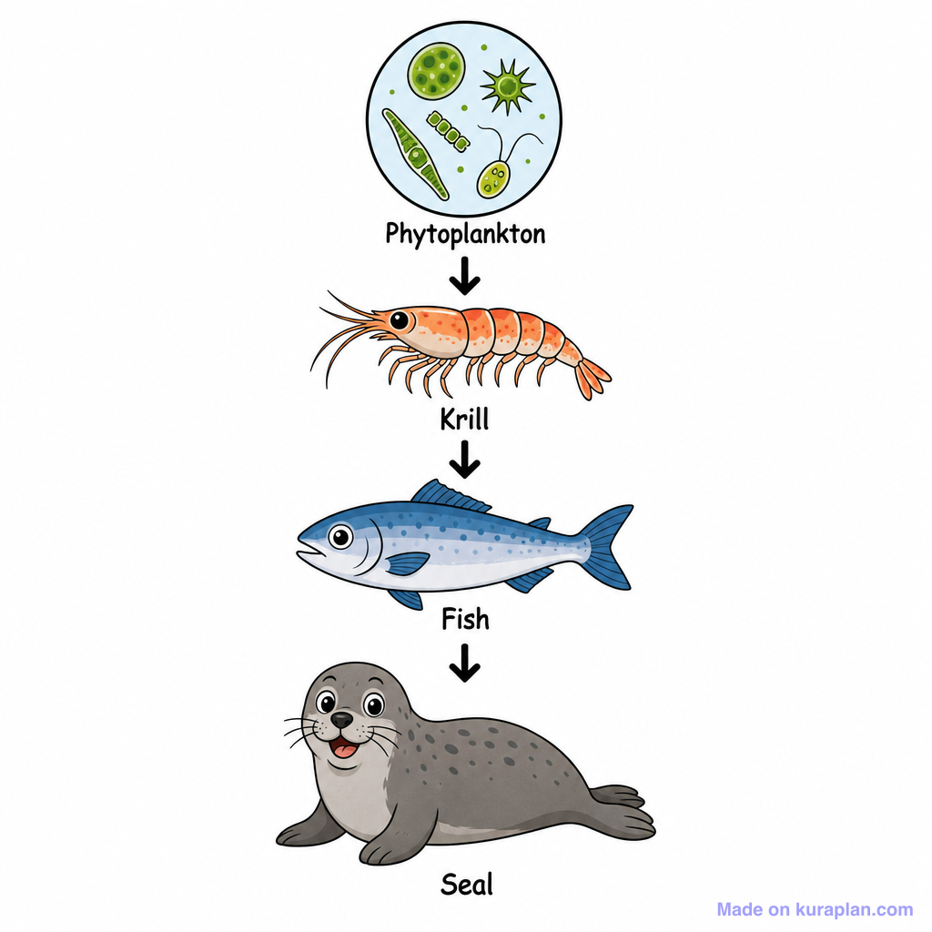 Food Chain Diagram (4 Links) — Free Printable Diagram for Teachers