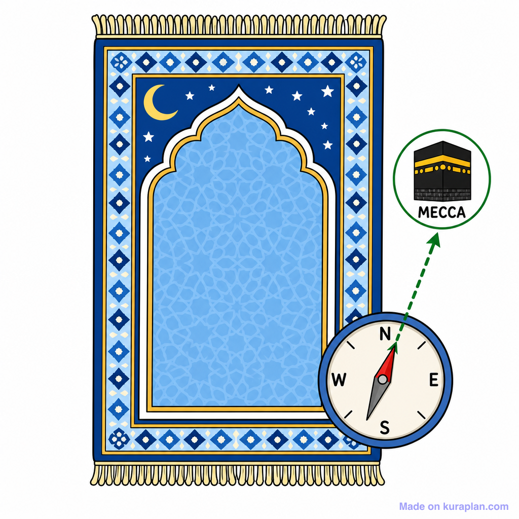 Islam Prayer Mat Qibla Compass