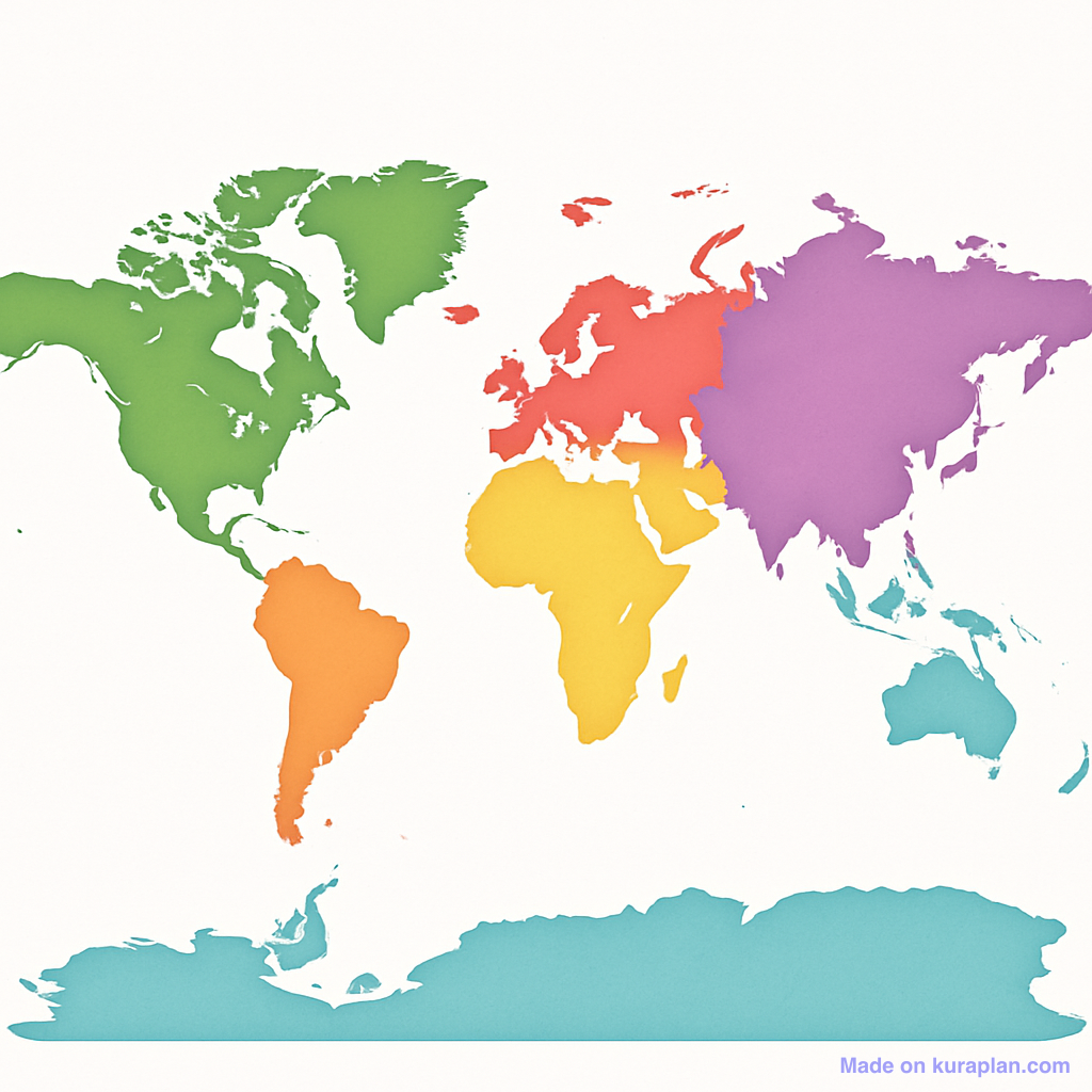 World map — 7 continents