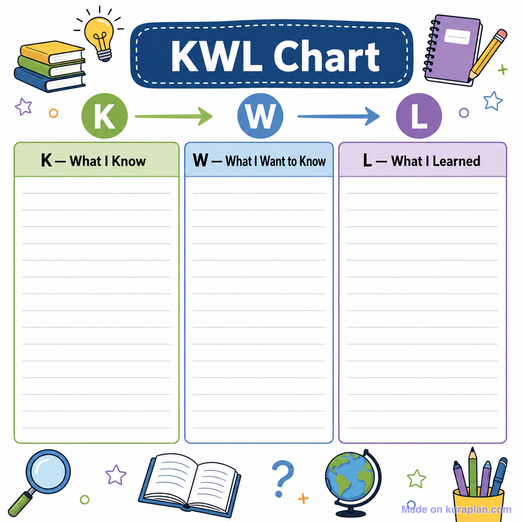 KWL Chart Template (detailed) — Free Printable Clipart for Teachers ...