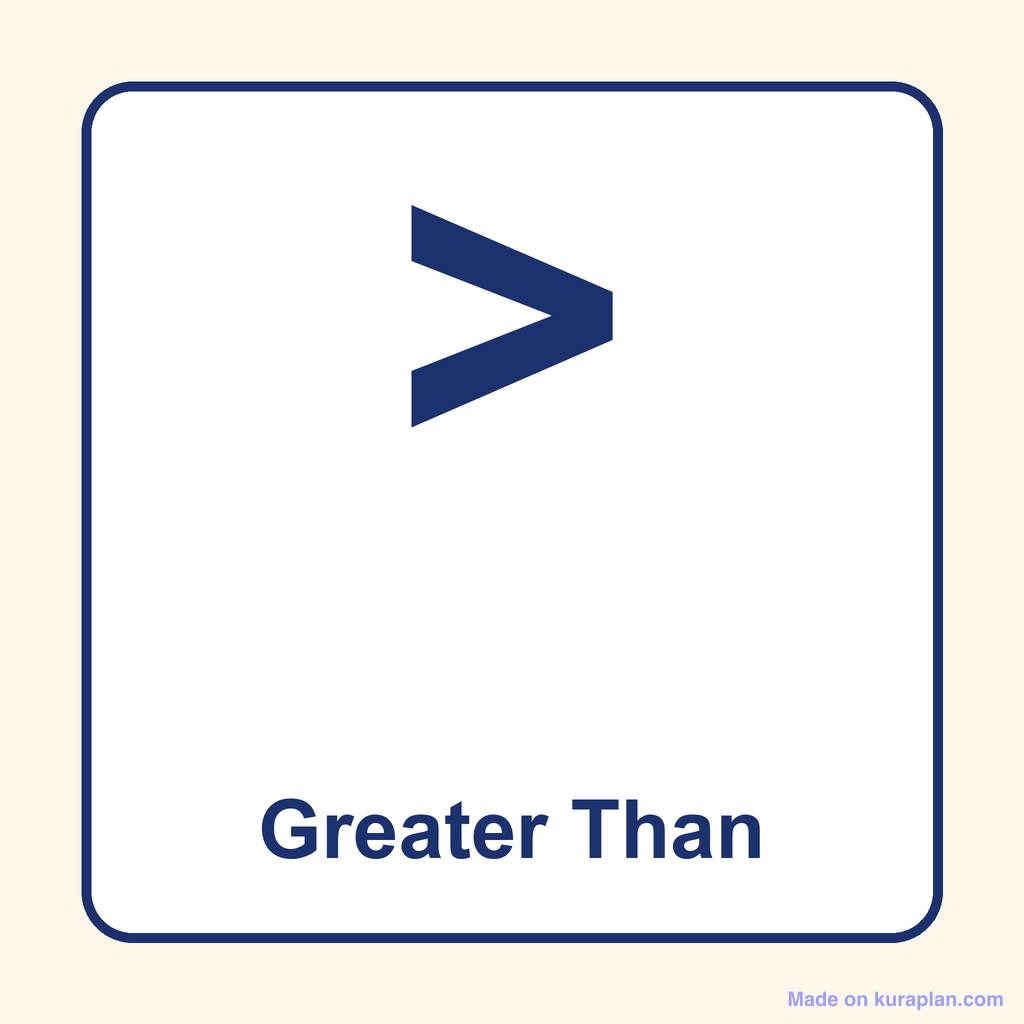 Math Symbol — > (Greater Than)