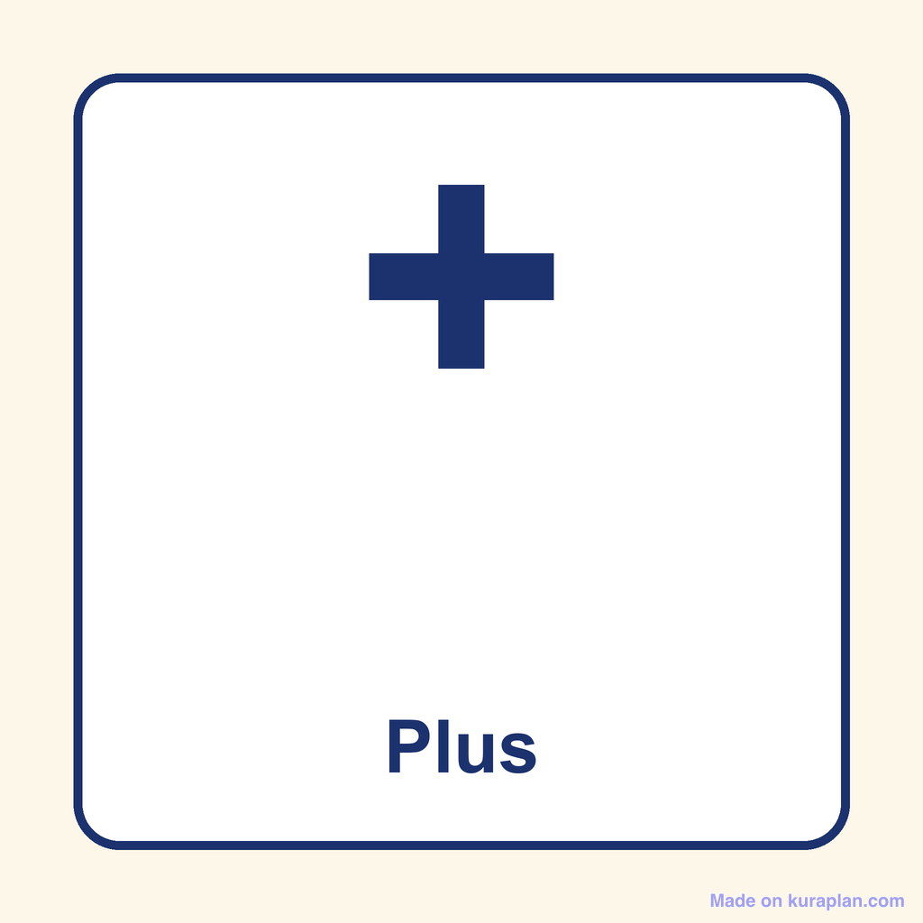 Prinatable Plus Math Symbol — + (Plus) — Free Printable Diagram for Teachers | Kuraplan
