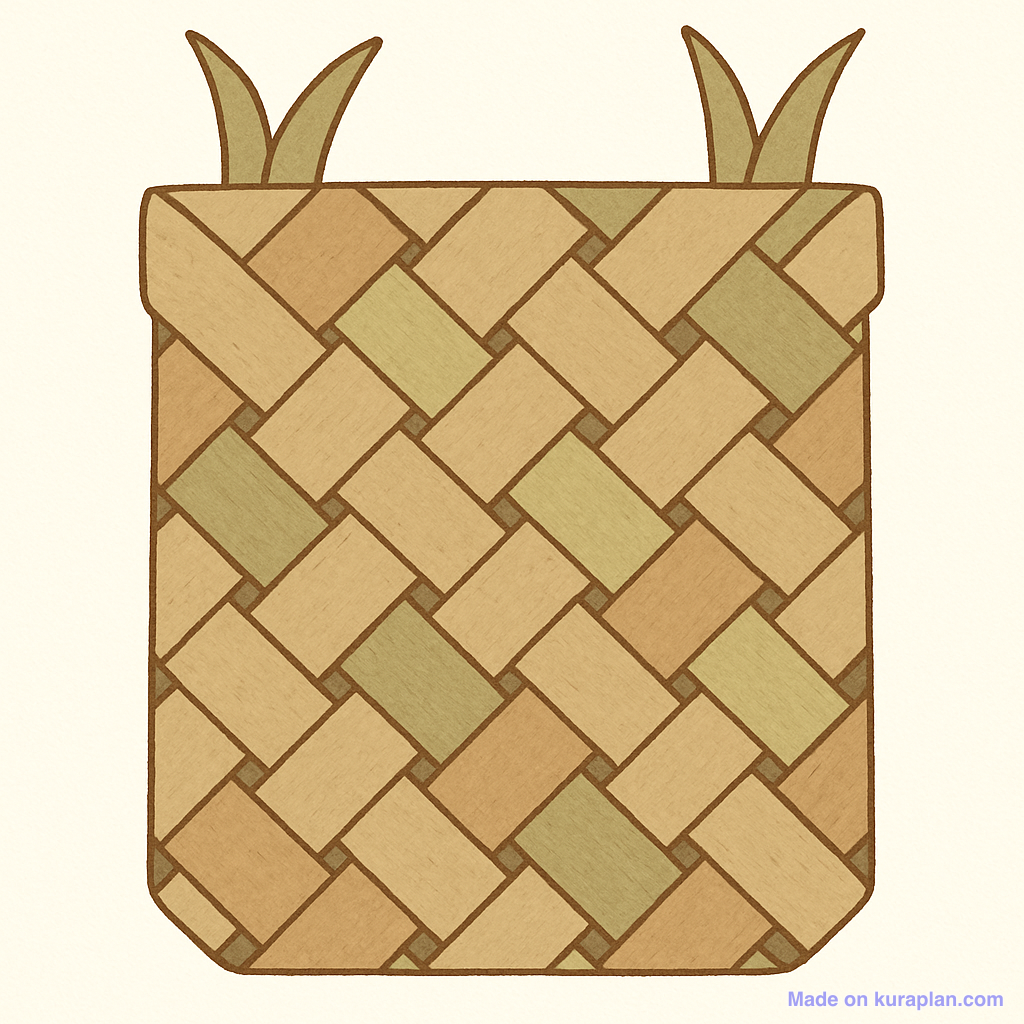 Harakeke weaving — rou rou pattern