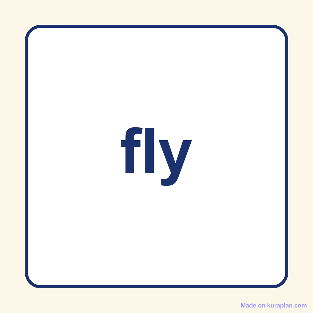 Word Fly Visual Task Sight Word — fly — Free Printable Diagram for Teachers | Kuraplan
