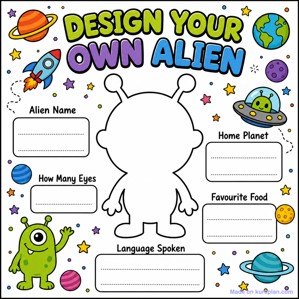 Design Your Own Alien — Free Printable Clipart for Teachers | Kuraplan