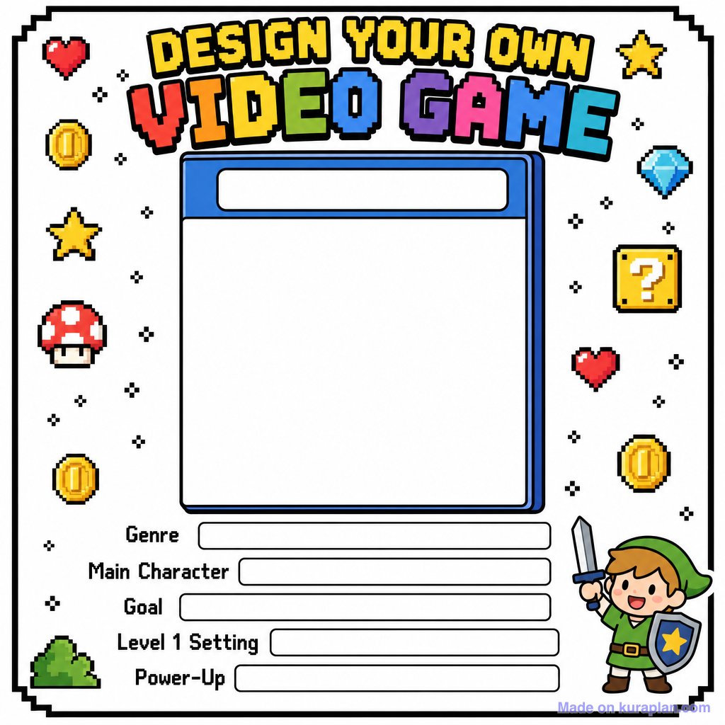 Design Your Own Video Game — Free Printable Clipart for Teachers | Kuraplan