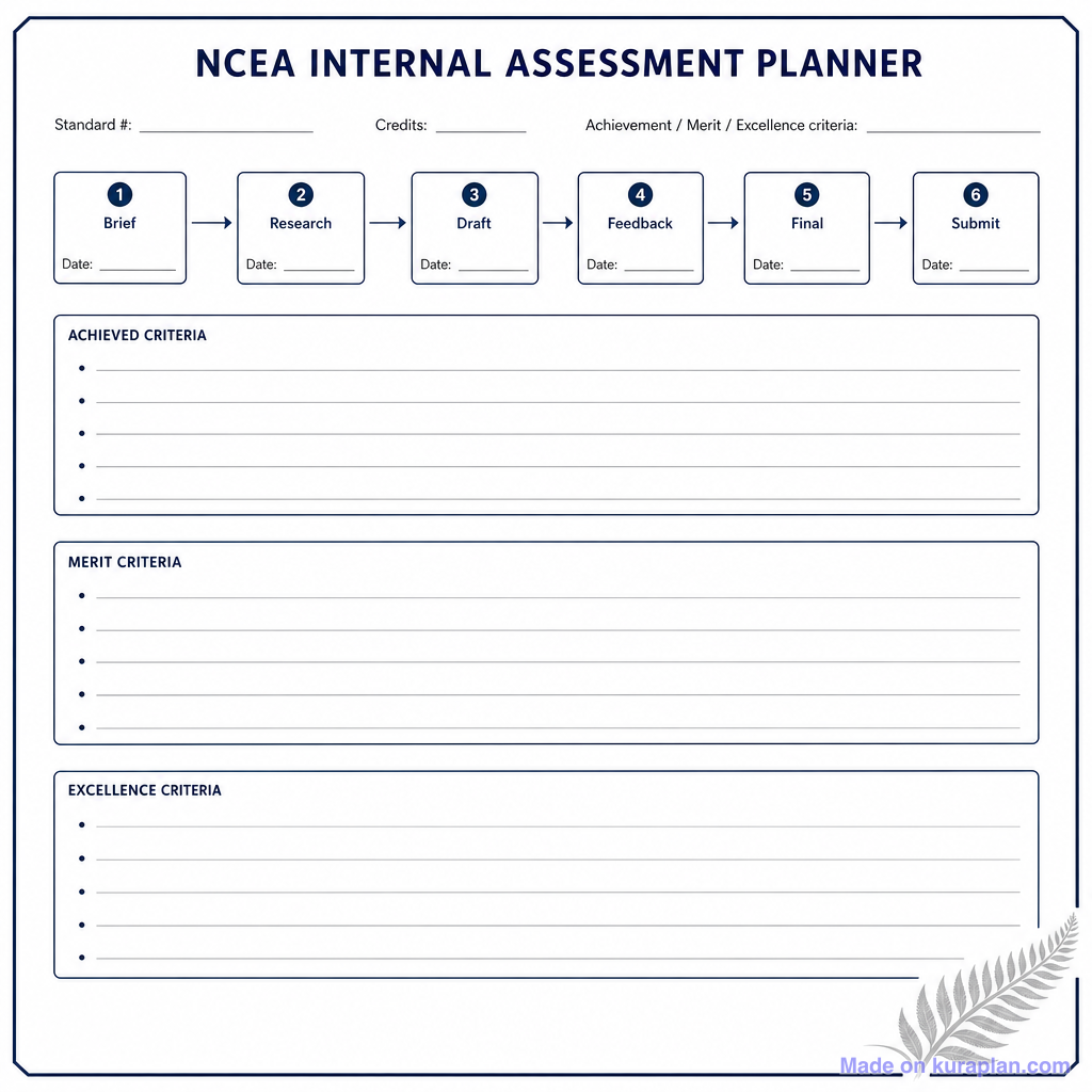 NCEA Internal Assessment Planner