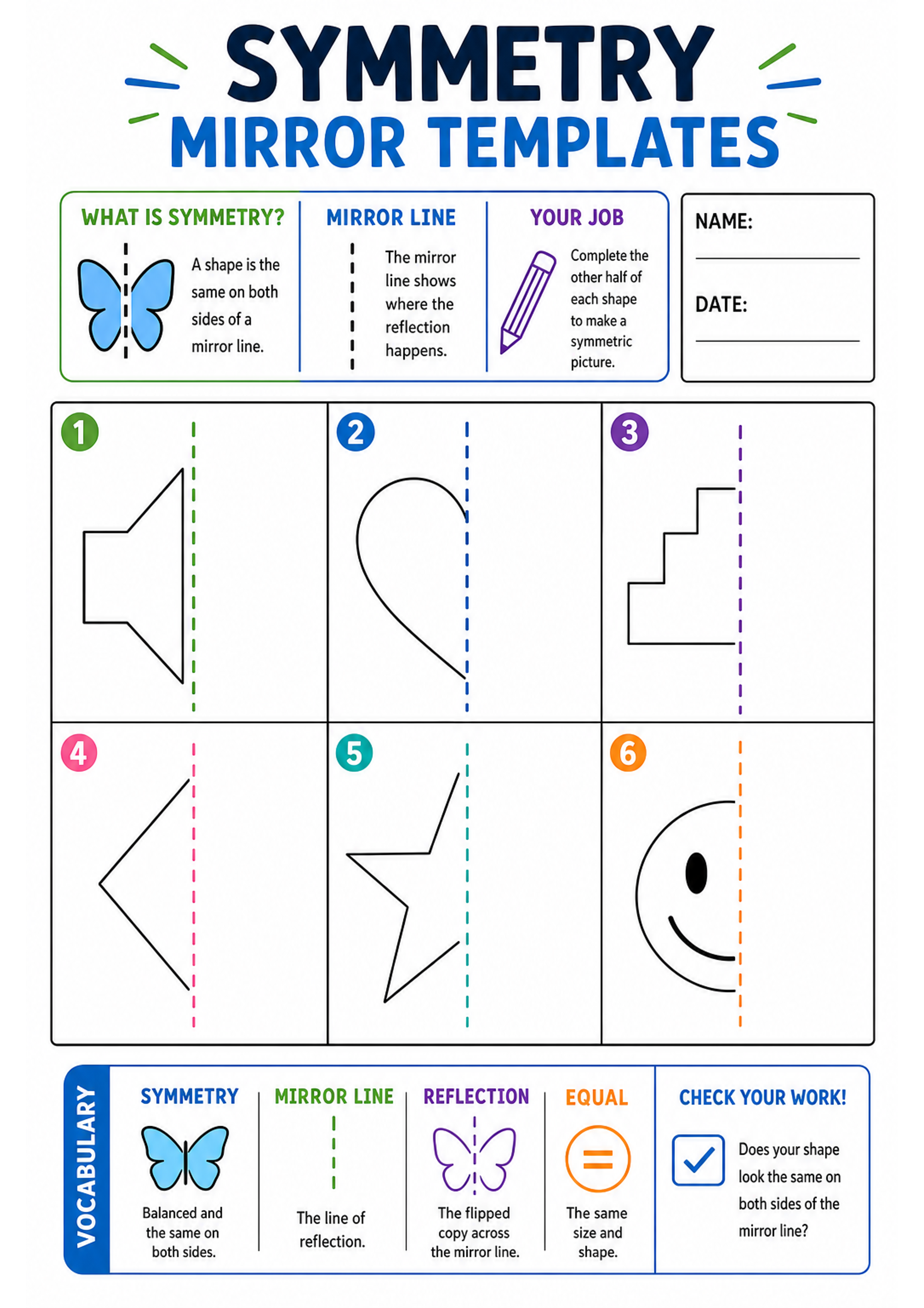 Mirror Template.pdf Symmetry Mirror Templates Printable